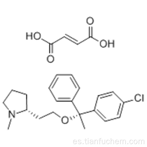 Pirrolidina, 2- [2 - [(1R) -1- (4-clorofenil) -1-feniletoxi] etil] -1-metil -, (57185446,2R) -, (57185447,2E) -2-butenedioato (1 : 1) CAS 14976-57-9